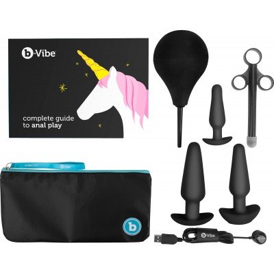 Набор для анального секса - подготовка и обучение B-Vibe Anal Education Set - чёрный