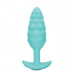 Анальная вибро-пробка с рельефной поверхностью b-Vibe Bump Small - бирюзовая - 11,8 см