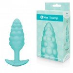 Анальная вибро-пробка с рельефной поверхностью b-Vibe Bump Small - бирюзовая - 11,8 см