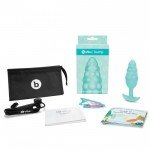 Анальная вибро-пробка с рельефной поверхностью b-Vibe Bump Small - бирюзовая - 11,8 см