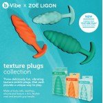 Анальная вибро-пробка с рельефной поверхностью b-Vibe Bump Small - бирюзовая - 11,8 см