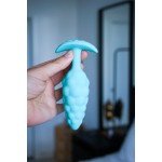 Анальная вибро-пробка с рельефной поверхностью b-Vibe Bump Small - бирюзовая - 11,8 см