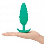 Анальная вибро-пробка с рельефными полосами b-Vibe Twist Large - зеленая - 16 см Анальная вибро-пробка с рельефными полосами b-Vibe Twist Large - зеленая - 16 см