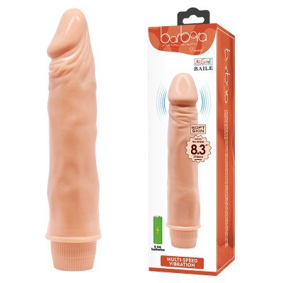 Вибратор реалистик Barbara Dwarf со встроенным пультом - телесный - 21 см