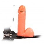 Женский страпон с поясом, украшенным пряжкой Jessica Strap-on - телесный - 18 см Женский страпон с поясом, украшенным пряжкой Jessica Strap-on - телесный - 18 см