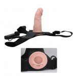 Полый страпон на трусиках с вибрацией Ultra Passionate Harness - телесный - 15 см Полый страпон на трусиках с вибрацией Ultra Passionate Harness - телесный - 15 см