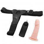 Полый страпон на трусиках с вибрацией Ultra Passionate Harness - телесный - 15 см Полый страпон на трусиках с вибрацией Ultra Passionate Harness - телесный - 15 см