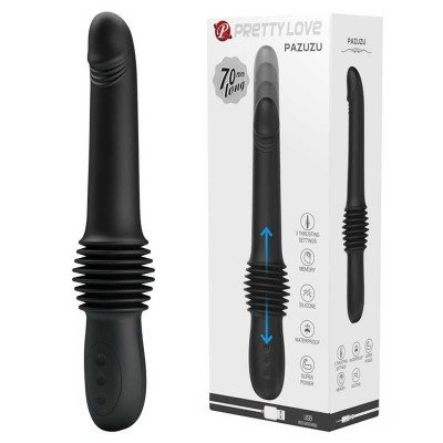Вибратор с имитацией фрикций Pretty Love Pazuzu - чёрный - 36 см