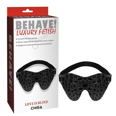 Маска на глаза Behave на эластичных ремешках - чёрная