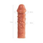 Насадка на фаллос с точками и венками, с отверстием для мошонки Cock Sleeve 002 - размер L - 17,6 см