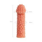 Насадка на фаллос с бугорками и отверстием для мошонки Cock Sleeve 004 - размер L - 17,6 см
