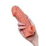 Насадка на фаллос с бугорками и отверстием для мошонки Cock Sleeve 004 - размер L - 17,6 см