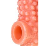 Насадка на фаллос с бугорками и отверстием для мошонки Cock Sleeve 004 - размер L - 17,6 см