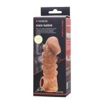 Насадка на фаллос с бугорками и отверстием для мошонки Cock Sleeve 008 - размер М - 15,6 см Насадка на фаллос с бугорками и отверстием для мошонки Cock Sleeve 008 - размер М - 15,6 см