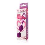 Вагинальные шарики двойные со смещённым центром тяжести Cosmo с петелькой - фиолетовые