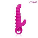 Вибратор с рельефной поверхностью Cosmo с клиторальным стимулятором - розовый - 16 см Вибратор с рельефной поверхностью Cosmo с клиторальным стимулятором - розовый - 16 см