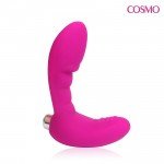 Универсальный вибромассажер для вагинально-клиторальной или анальной стимуляции Сosmo - розовый - 12 см