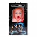 Надувная секс-кукла с вибрацией, двумя отверстиями и насосом Pretty Doll Диана - телесная - 150 см