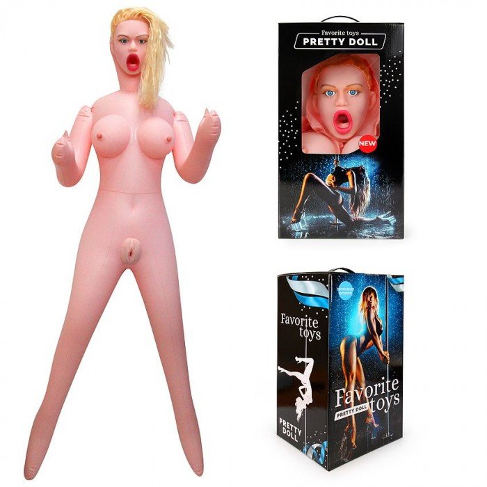 Надувная секс-кукла с вибрацией, двумя отверстиями и насосом Pretty Doll Валерия - телесная - 155 см Надувная секс-кукла с вибрацией, двумя отверстиями и насосом Pretty Doll Валерия - телесная - 155 см