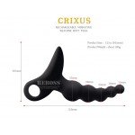 Силиконовый анальный вибратор-ёлочка с колечком-ограничителем Spartacus Crixus - чёрный - 12,5 см Силиконовый анальный вибратор-ёлочка с колечком-ограничителем Spartacus Crixus - чёрный - 12,5 см