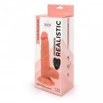 Вибратор реалистик с возвратно-поступательными движениями Erowoman Realistic - телесный - 22 см