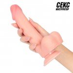Суперреалистичный фаллоимитатор - Секс инструктор - с мошонкой и присоской - телесный - 20 см Суперреалистичный фаллоимитатор - Секс инструктор - с мошонкой и присоской - телесный - 20 см