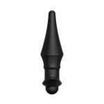 Анальная пробка с вибрацией и перезаряжаемой вибропулей BLKDESIRE №08 Cone-shaped butt plug - чёрная - 13,5 см