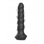 Вибратор для вагинальной и анальной стимуляции с функцией волновых движений по стволу BLKDESIRE №02 Undulating vibrator - чёрный - 19 см