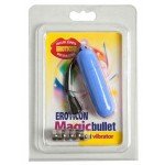 Гладкая вибропуля на шнурке Magic bullet - голубая - 7 см