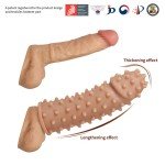 Насадка на фаллос с шипами Cock Extreme Sleeve 003 - размер M - телесная - 14,7 см