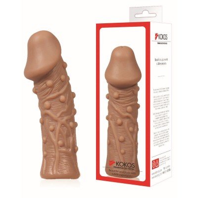 Насадка на фаллос с венками и шишечками Cock Extreme Sleeve 06 - размер M - 14,7 см