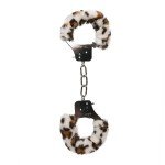 Металлические наручники Furry Handcuffs с леопардовым мехом