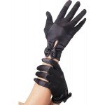 Атласные перчатки с бантом Fever - чёрные