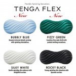Мастурбатор с гибким спирально-ребристым корпусом Tenga FLEX Bubbly Blue с возможностью скручивания - чёрный - 17,6 см Мастурбатор с гибким спирально-ребристым корпусом Tenga FLEX Bubbly Blue с возможностью скручивания - чёрный - 17,6 см