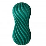 Мастурбатор с гибким спирально-ребристым корпусом Tenga FLEX Fizzy Green с возможностью скручивания - зелёный - 17,6 см