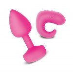 Набор Gvibe Gkit S: дизайнерская анальная пробка с вибрацией + виброкольцо на палец - розовый