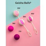 Набор вагинальных шариков со смещенным центром тяжести Gvibe - Geisha Balls 3: две сцепки и пять шариков разного веса Набор вагинальных шариков со смещенным центром тяжести Gvibe - Geisha Balls 3: две сцепки и пять шариков разного веса