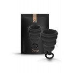 Силиконовая менструальная чаша с обратным клапаном от протечек Gvibe Gcup Black - чёрная - 10 мл