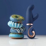 Вибратор-кролик для одновременной стимуляции зоны G и клитора Gvibe - Gentley - синий - 20 см