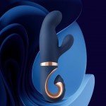 Вибратор-кролик для одновременной стимуляции зоны G и клитора Gvibe - Gentley - синий - 20 см