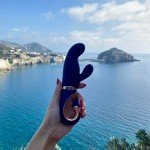 Вибратор-кролик для одновременной стимуляции зоны G и клитора Gvibe - Gentley - синий - 20 см