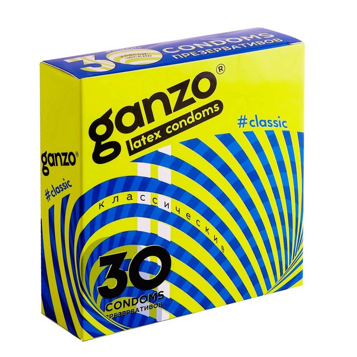 Классические латексные презервативы с обильной смазкой Ganzo Classic - 30 шт Классические латексные презервативы с обильной смазкой Ganzo Classic - 30 шт
