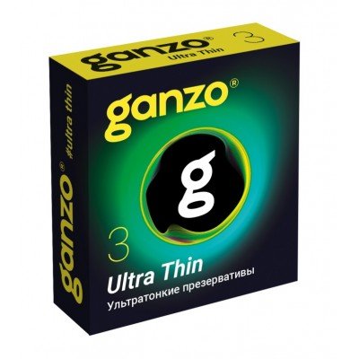 Презервативы латексные ультратонкие 0,045 мм Ganzo Ultra thin - 3 шт