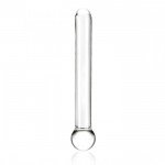Стеклянный анально-вагинальный слайдер с шаром STRAIGHT - прозрачный - 16,5 см