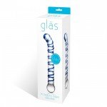 Изогнутый стеклянный фаллос для стимуляции точки G - Mr. Swirly G-Spot Glass Dildo - 17 см