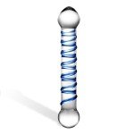 Стеклянный фаллос с голубой спиралью Spiral Dildo 6,5 Стеклянный фаллос с голубой спиралью Spiral Dildo 6,5