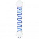 Стеклянный фаллос с голубой спиралью Spiral Dildo 6,5 Стеклянный фаллос с голубой спиралью Spiral Dildo 6,5