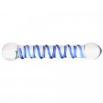 Стеклянный фаллос с голубой спиралью Spiral Dildo 6,5 Стеклянный фаллос с голубой спиралью Spiral Dildo 6,5