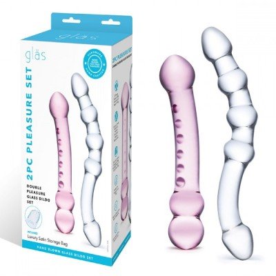Набор из двух стеклянных двухголовых фаллоимитаторов Glas - Pleasure Set