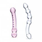 Набор из двух стеклянных двухголовых фаллоимитаторов Glas - Pleasure Set Набор из двух стеклянных двухголовых фаллоимитаторов Glas - Pleasure Set